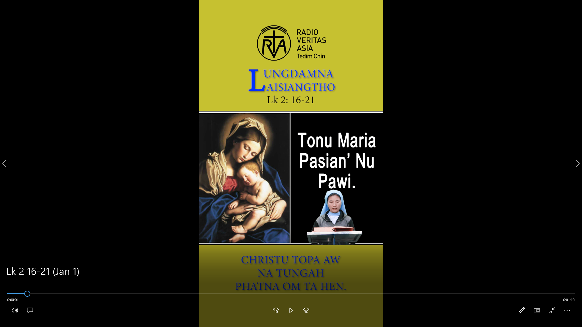 Catholic Nisim Lungdamna Laisiangtho.Tonu Maria Pasian Nu Pawini.1.1.2026 (Thurs)