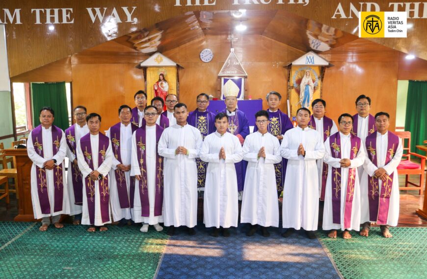 Confering Cassock to the Seminarians by Bishop Felix at Assumption Intermediate Seminary, Kalaymyo (7.3.2026)