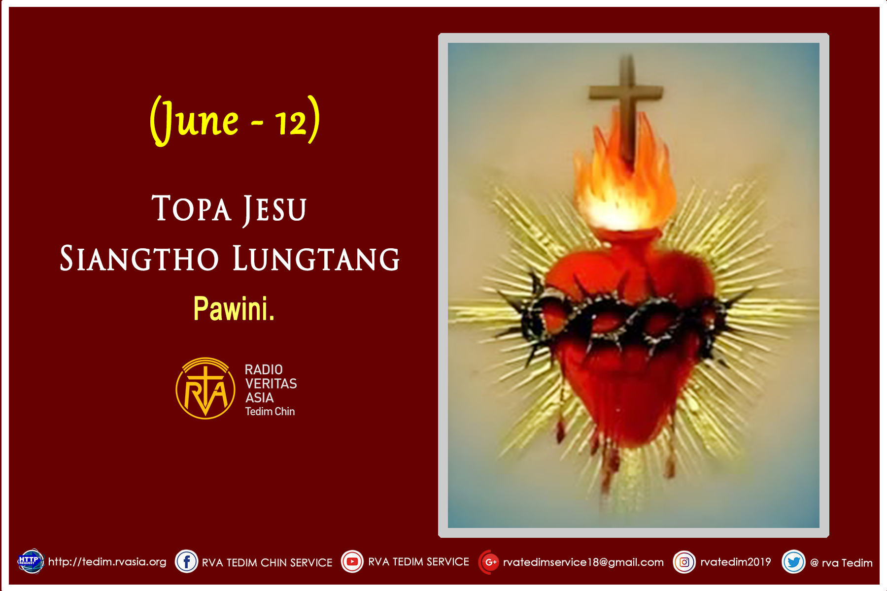 TOPA JESU SIANGTHO LUNGTANG PAWINI. (JUNE – 12)