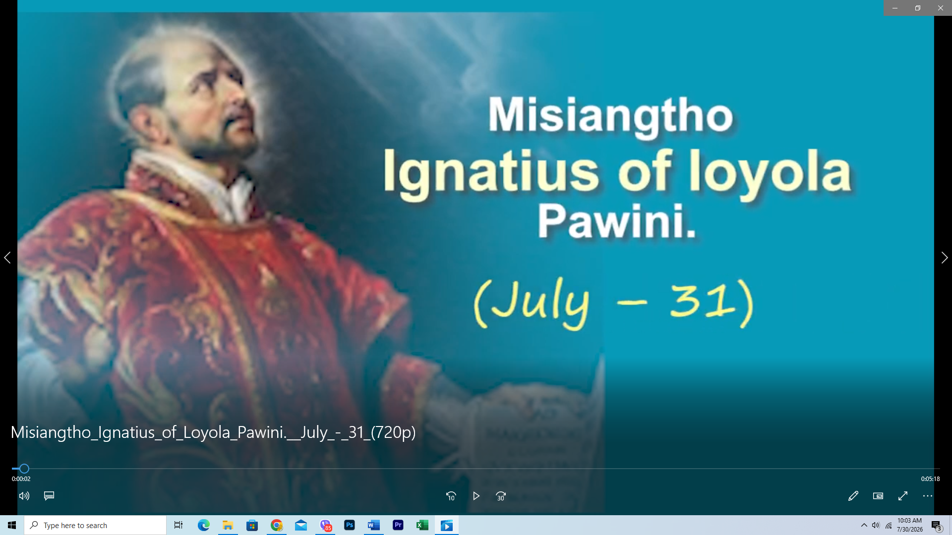 Misiangtho Ignatius of Loyola Pawini. (July – 31)